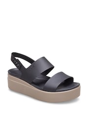 Crocs Black Mushroom Brooklyn Low Wedge Sandals - Image 3 of 7