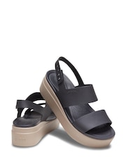 Crocs Black Mushroom Brooklyn Low Wedge Sandals - Image 5 of 7
