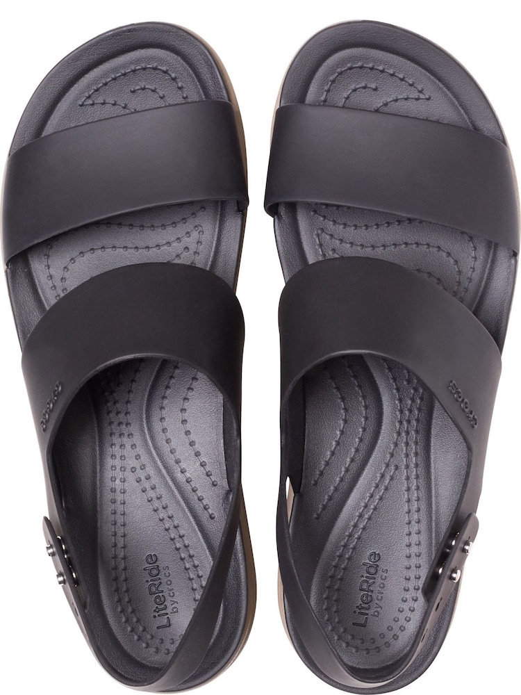 Crocs Black Mushroom Brooklyn Low Wedge Sandals - Image 6 of 7