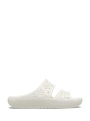 Crocs White Classic Floral Cut Out Sandals - Image 1 of 7