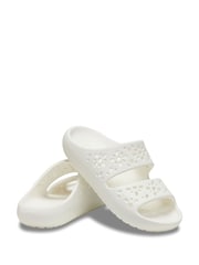 Crocs White Classic Floral Cut Out Sandals - Image 3 of 7