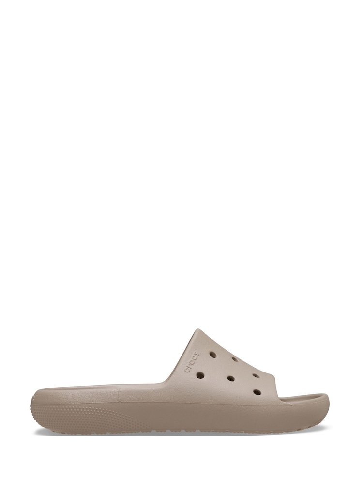 Crocs Taupe Adults Slide Sandals - Image 1 of 4 Crocs Taupe Adults Slide Sandals - Image 1 of 4
