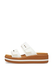Crocs White Womens Brooklyn Woven Buckle Sandals - Image 2 of 7