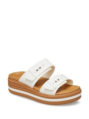 Crocs White Womens Brooklyn Woven Buckle Sandals - Image 3 of 7