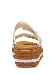 Crocs White Womens Brooklyn Woven Buckle Sandals - Image 6 of 7