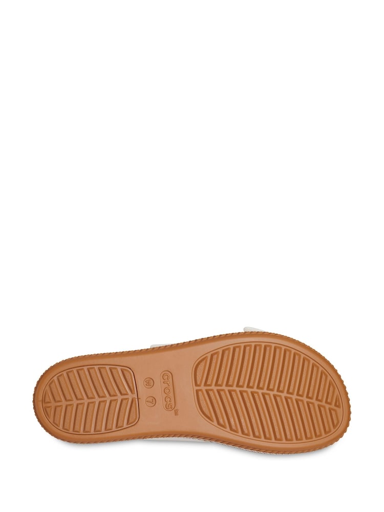 Crocs White Womens Brooklyn Woven Buckle Sandals - Image 7 of 7