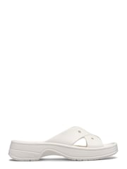 Crocs White Womens Cross Strap Sandals - Image 1 of 7