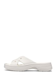 Crocs White Womens Cross Strap Sandals - Image 2 of 7