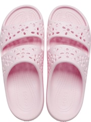 Crocs Pink Classic Floral Cut Out Sandals - Image 3 of 7