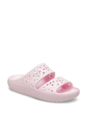 Crocs Pink Classic Floral Cut Out Sandals - Image 7 of 7