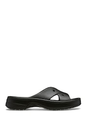 Crocs Black Womens Cross Strap Sandals - Image 1 of 7