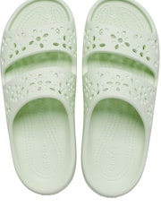 Crocs Green Classic Floral Cut Out Sandals - Image 5 of 7