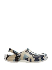 Crocs Green Classic Geo Camouflage Clogs - Image 1 of 8