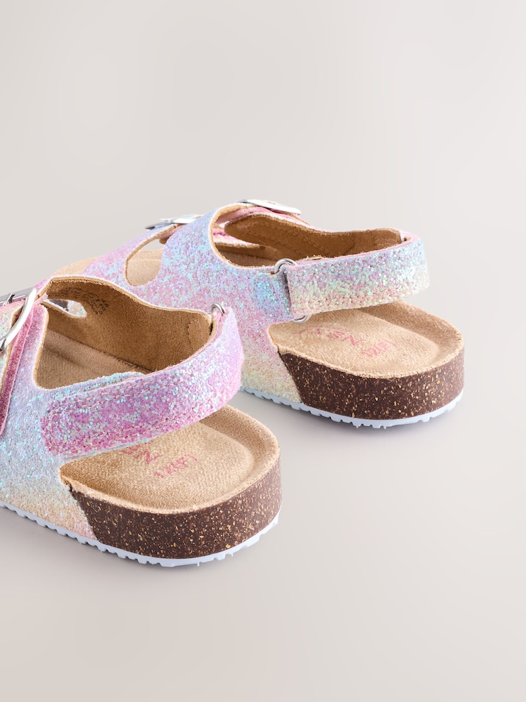 Mehrfarbig/Glitzer - Sandalen mit Korkfußbett und zwei Riemen - Bild 2 von 6 Mehrfarbig/Glitzer - Sandalen mit Korkfußbett und zwei Riemen - Bild 2 von 6