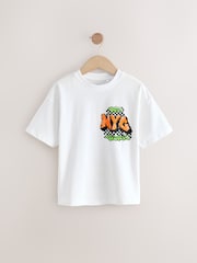 White Graffiti Back Print Relaxed Fit Short Sleeve Graphic Print T-Shirt (3-16yrs) - Image 1 of 4