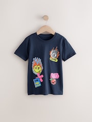 Navy Graffiti Regular Fit Short Sleeve Graphic 100% Cotton T-Shirt (3-16yrs) - Image 1 of 4