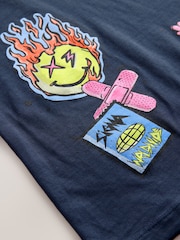 Navy Graffiti Regular Fit Short Sleeve Graphic 100% Cotton T-Shirt (3-16yrs) - Image 4 of 4