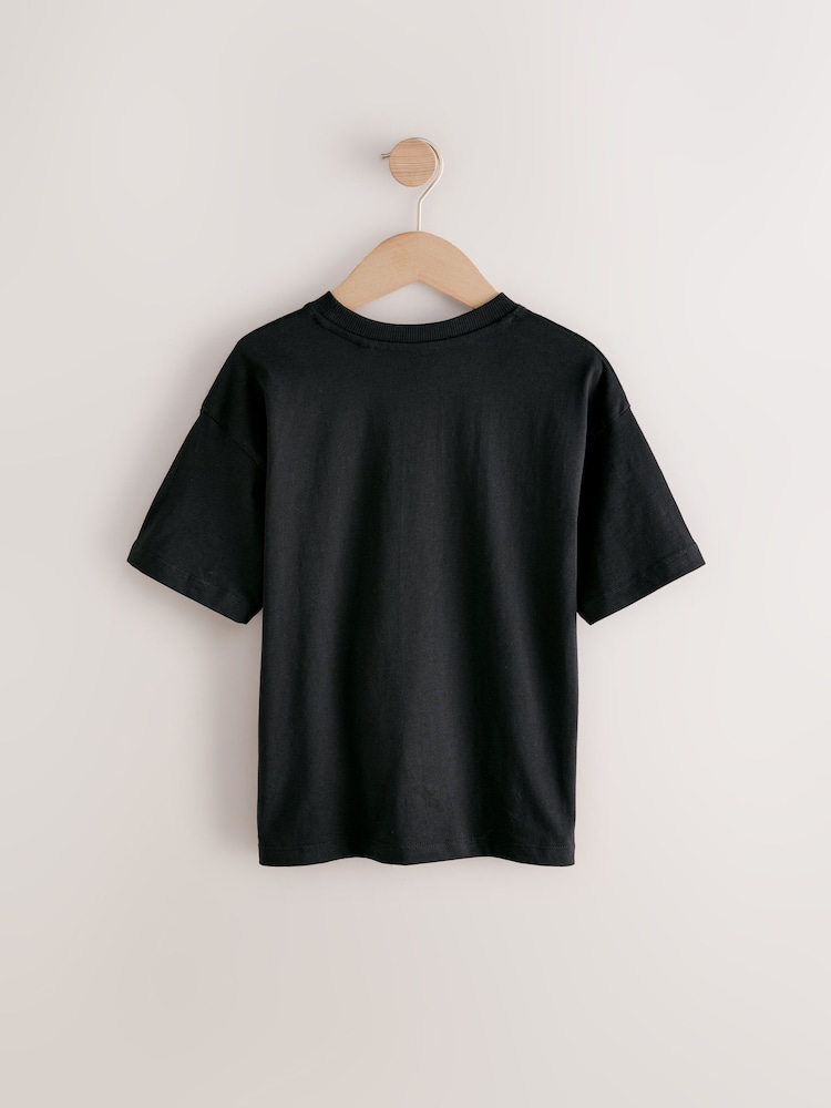 Black Skull Headphones Relaxed Fit Short Sleeve Graphic Print T-Shirt (3-16yrs) - Image 2 of 4