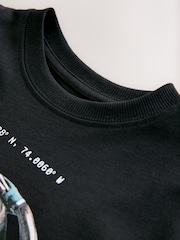 Black Skull Headphones Relaxed Fit Short Sleeve Graphic Print T-Shirt (3-16yrs) - Image 3 of 4