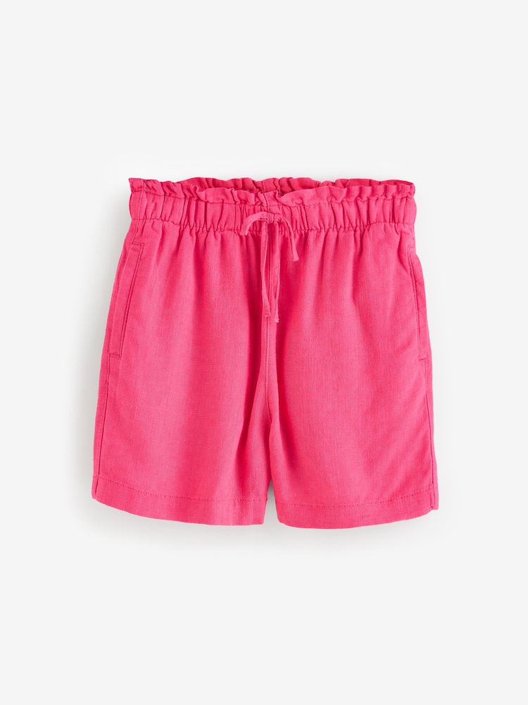 Coral Pink Linen Shorts - Image 1 of 3