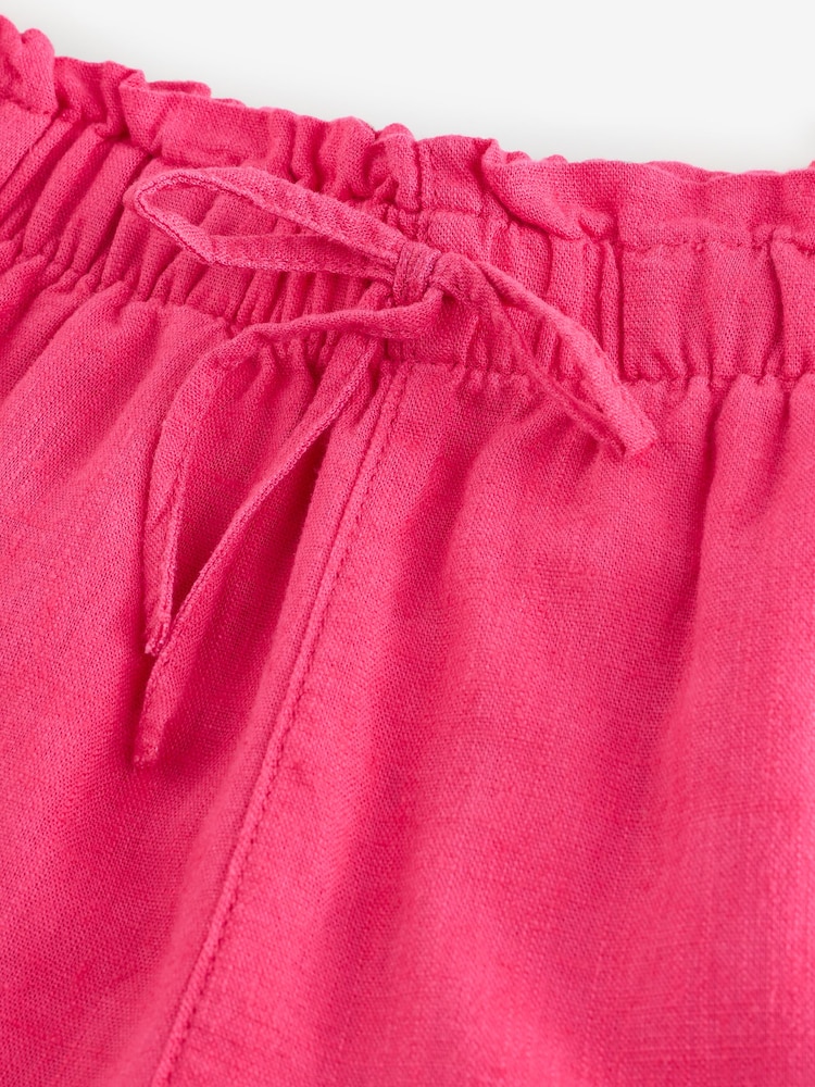 Coral Pink Linen Shorts - Image 2 of 3