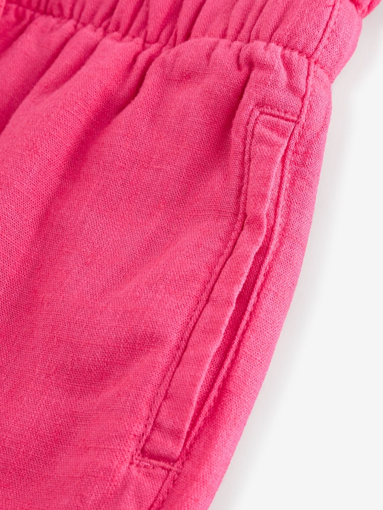Coral Pink Linen Shorts - Image 3 of 3
