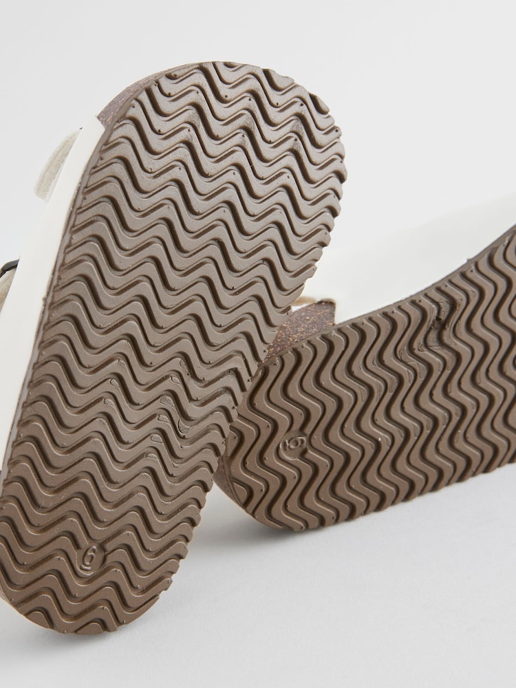 Neutral White Wide Fit (G) Corkbed Two Strap Sandals - Image 5 of 5