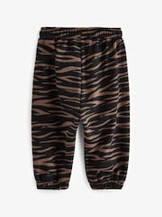 Black/Brown Tiger Print 100% Cotton Patterned Jersey Joggers (3mths-7yrs) - Image 6 of 8
