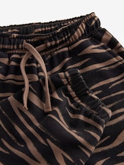 Black/Brown Tiger Print 100% Cotton Patterned Jersey Joggers (3mths-7yrs) - Image 7 of 8