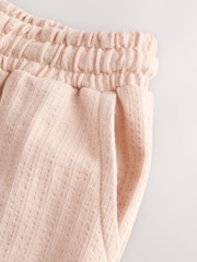 Ecru Off White Textured Jersey 100% Cotton Joggers (3mths-7yrs) - Image 3 of 5