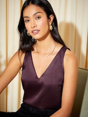 Friends Like These Navy Blue Two Pack Satin Cami Tops - Image 1 of 7