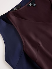 Friends Like These Navy Blue Two Pack Satin Cami Tops - Image 7 of 7