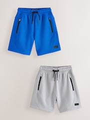 Cobalt Blue/Grey Zip Sweat Shorts 2 Pack (3-16yrs) - Image 1 of 3