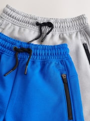 Cobalt Blue/Grey Zip Sweat Shorts 2 Pack (3-16yrs) - Image 2 of 3