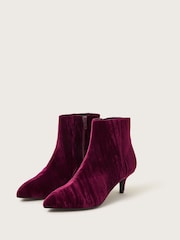 Monsoon Burgundy Red Mila Kitten Heel Boots - Image 1 of 3