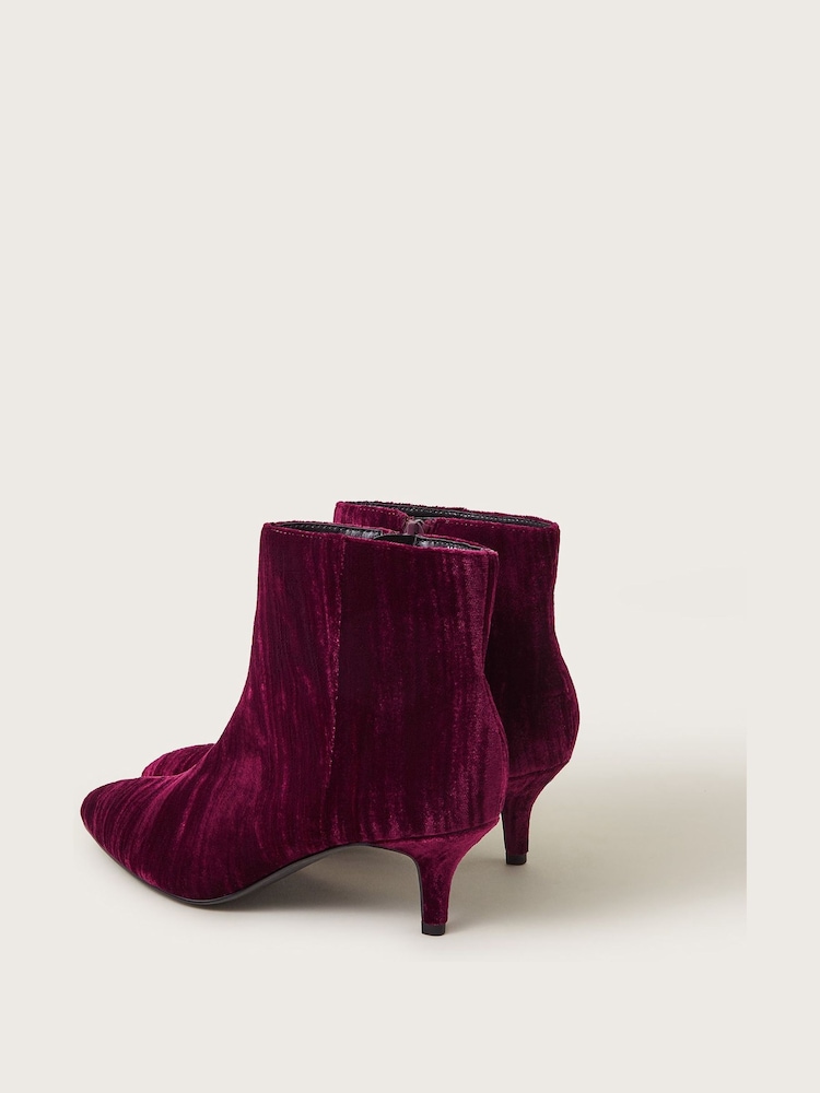 Monsoon Burgundy Red Mila Kitten Heel Boots - Image 3 of 3