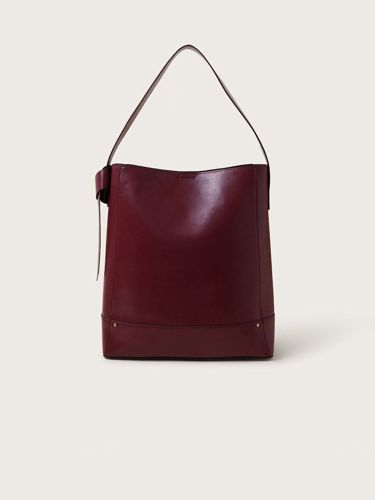 Monsoon Red Dahli Faux Leather Hobo Bag - Image 1 of 5
