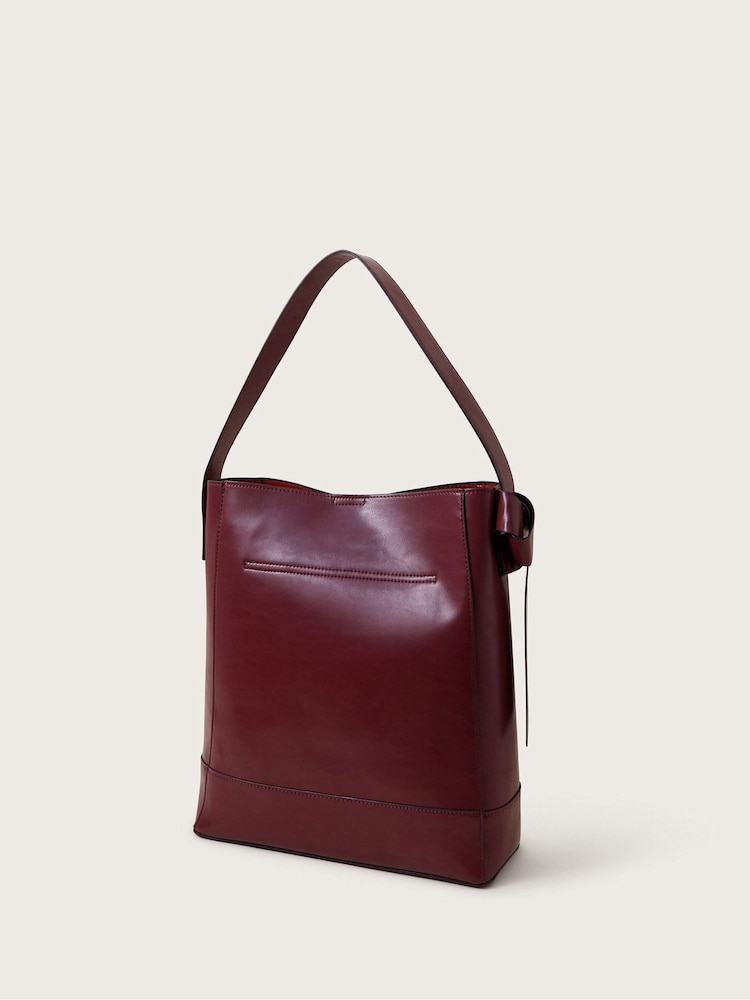 Monsoon Red Dahli Faux Leather Hobo Bag - Image 2 of 5