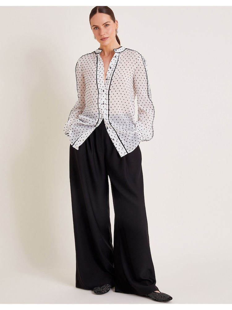 Monsoon Natural Daria Dobby Blouse - Image 2 of 6 Monsoon Natural Daria Dobby Blouse - Image 2 of 6