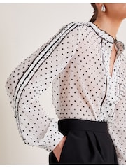 Monsoon Natural Daria Dobby Blouse - Image 4 of 6