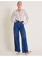 Monsoon Natural Daria Dobby Blouse - Image 5 of 6