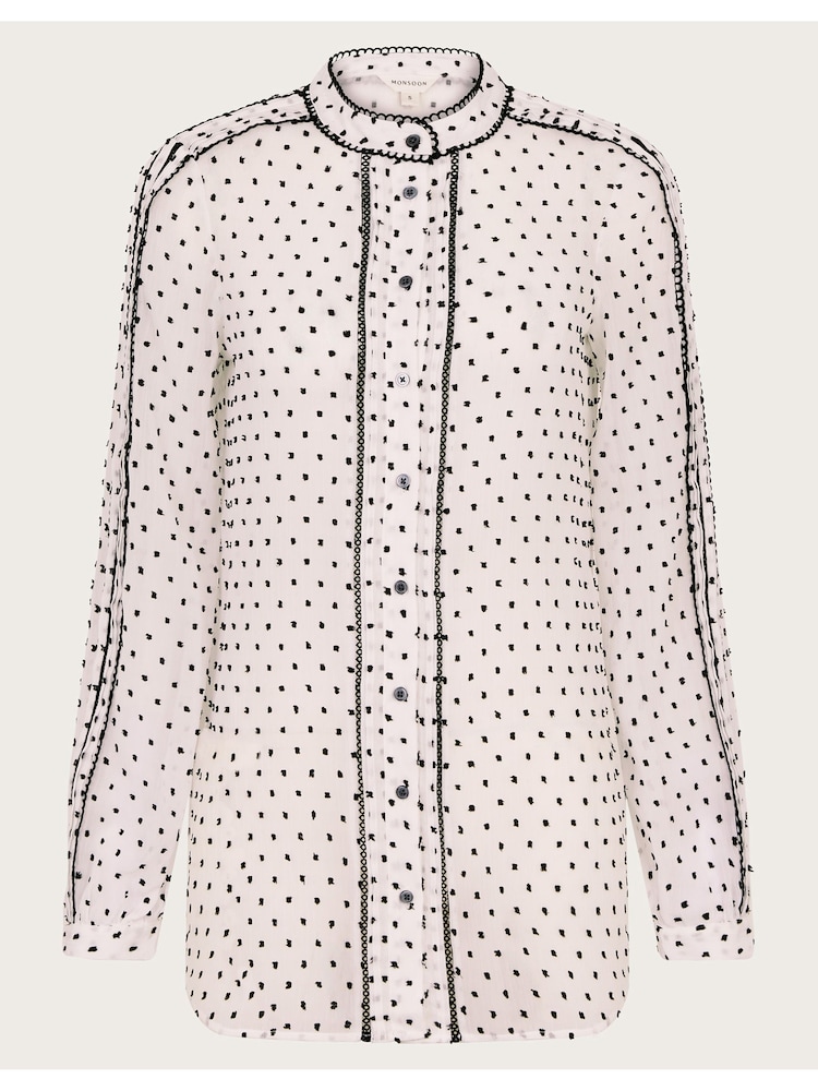 Monsoon Natural Daria Dobby Blouse - Image 6 of 6 Monsoon Natural Daria Dobby Blouse - Image 6 of 6