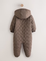 Brown Hooded Nylon Baby All-In-One (0-18mths) - Image 2 of 6