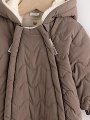 Brown Hooded Nylon Baby All-In-One (0-18mths) - Image 3 of 6