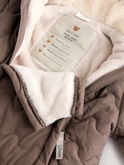 Brown Hooded Nylon Baby All-In-One (0-18mths) - Image 4 of 6