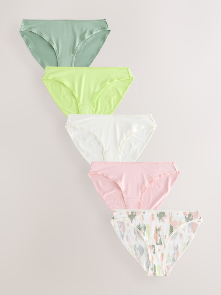 Camo Print High Leg Microfibre Knickers 5 Pack - Image 1 of 8