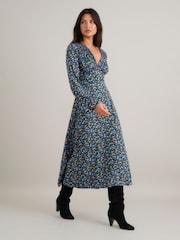 Nobodys Child Black Ditsy Floral Lydia Midi Dress - Image 3 of 4
