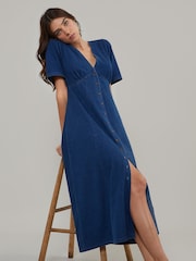 Nobodys Child Blue Denim Shannon Midi Dress - Image 3 of 4