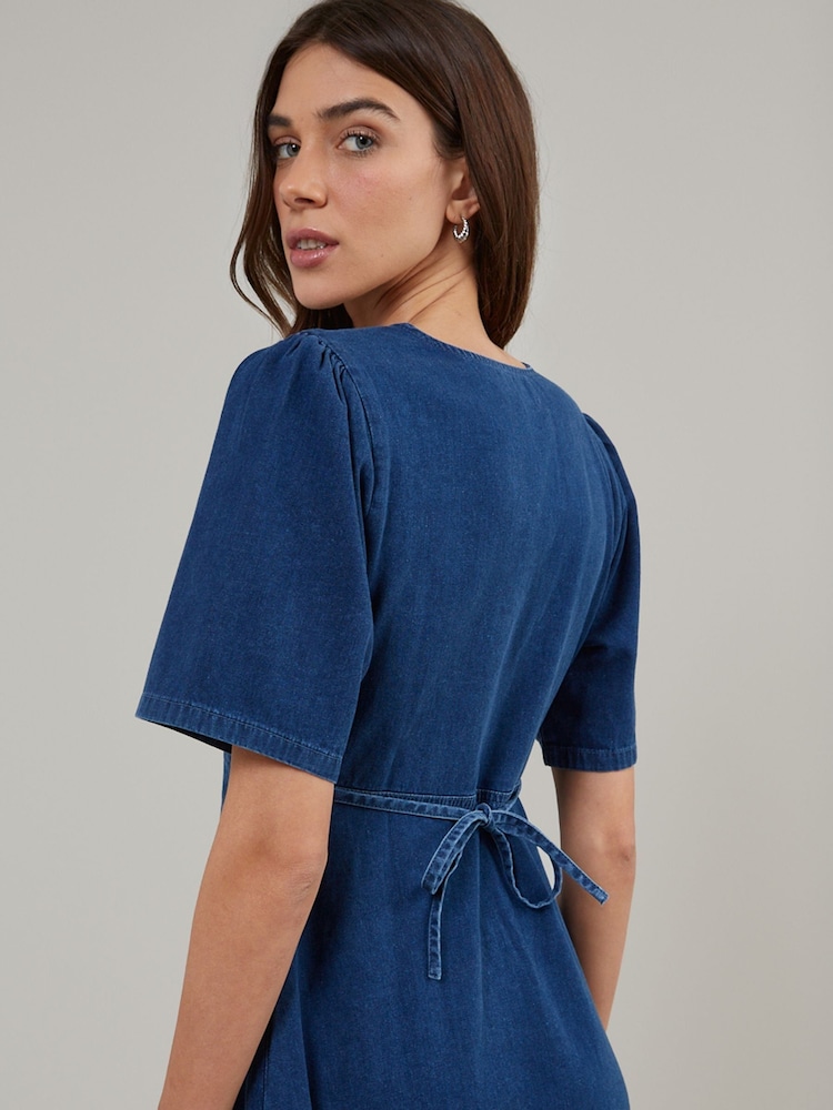 Nobodys Child Blue Denim Shannon Midi Dress - Image 4 of 4