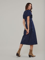 Nobodys Child Blue Rosie Polka Dot Midi Dress - Image 2 of 4